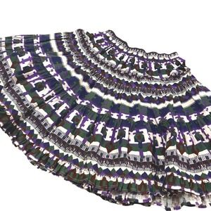 OZARK MOUNTAIN aztec print tiered prairie western ruffle elastic skirt s/m